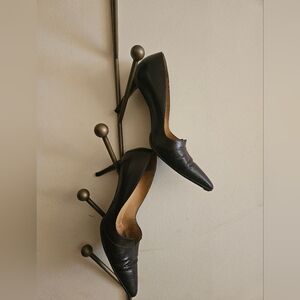 Manolo Blahnik Vintage Brown Pumps in Leather and Snakeskin, Size 41